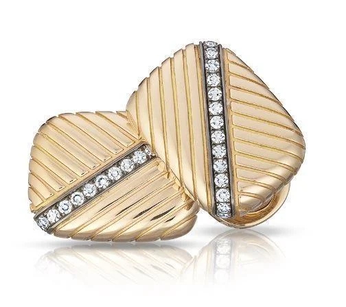 Best cufflinks for anniversary gifts with intricate designs and personal touches-Faberge Heritage Sergei 18ct Rose Gold Diamond Cufflinks