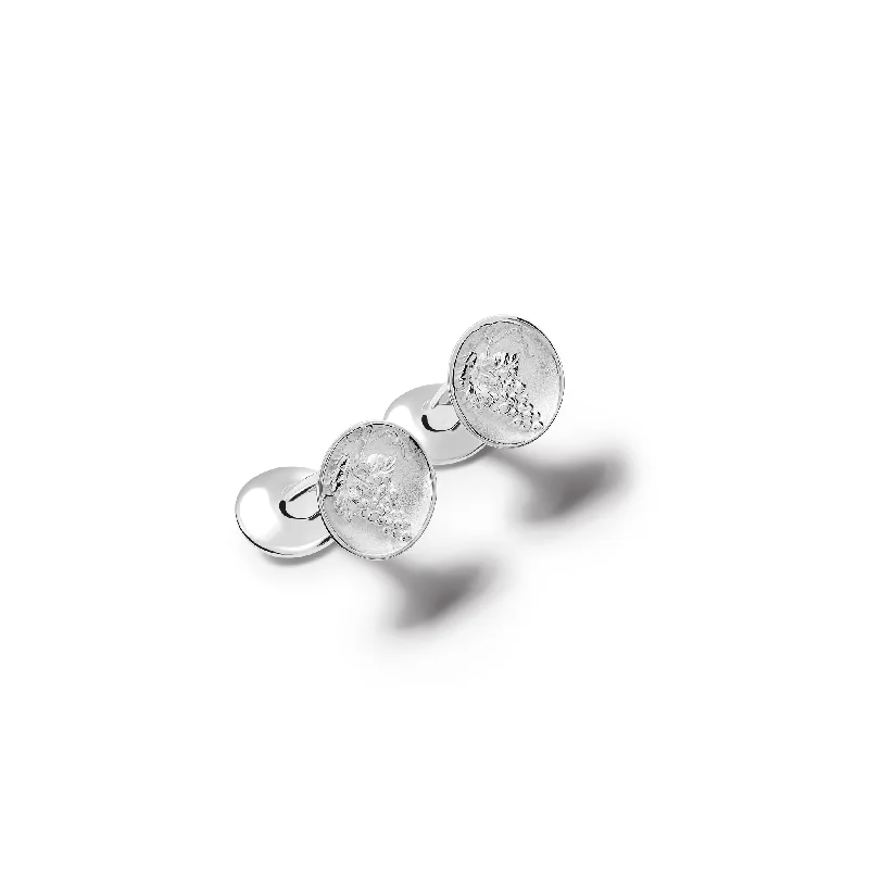 Best cufflinks with a polished brass finish for a vintage-inspired aesthetic-Les Vignes Single Ended Cufflinks Silver