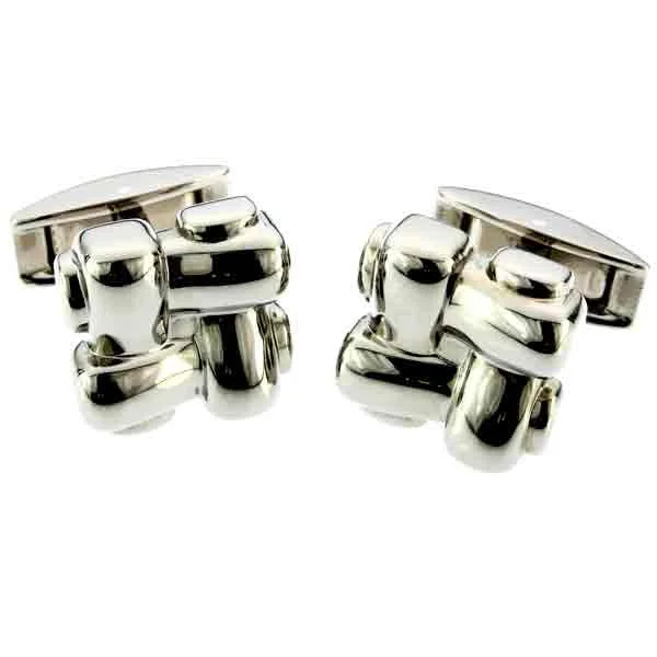 Best cufflinks for weddings with silver or gold finishes for a timeless appeal-Titanium Weave Cufflinks