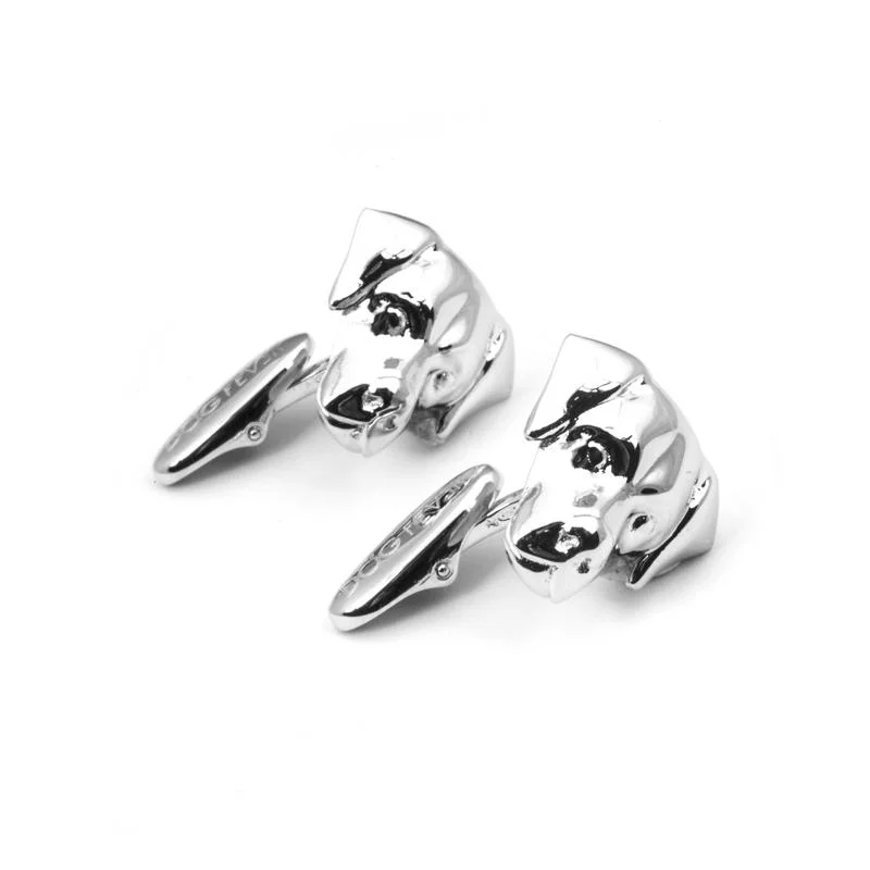 Cufflinks with silver and enamel combinations for a colorful and polished look-Dog Fever Sterling Silver Labrador Muzzle Cufflinks