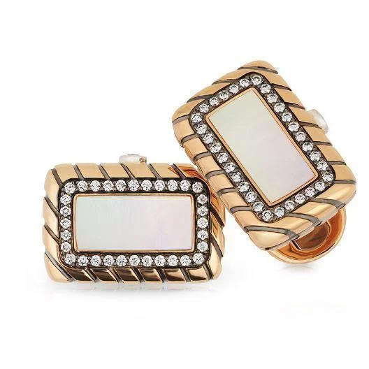 Best cufflinks with vintage cufflinks case for a stylish presentation and storage-Faberge Heritage Kirill 18ct Rose Gold Mother of Pearl Cufflinks