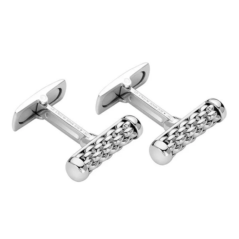 Designer cufflinks with intricate patterns for a high-fashion and stylish look-Fope Essentials 18ct White Gold Cufflinks