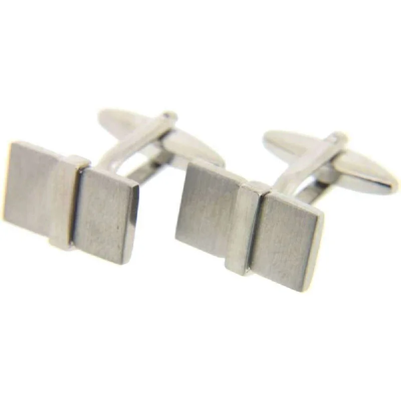 Best cufflinks with durable enamel finishes for long-lasting wear and vibrant color-Silver Rectangle 3D Cufflinks