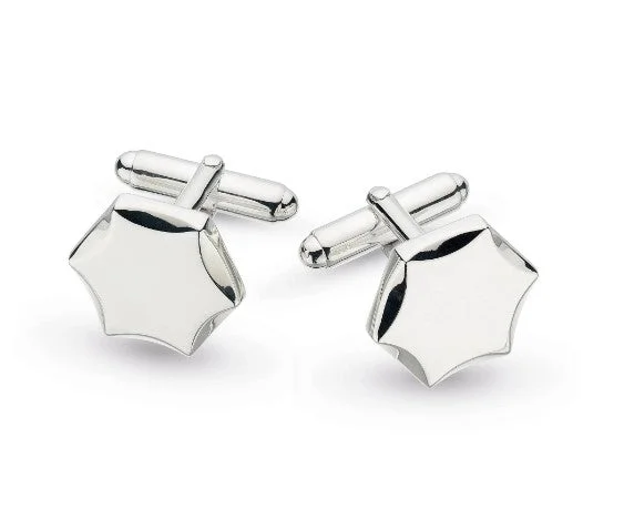 Cufflinks with minimalist designs for a clean, modern and sophisticated accessory-Revival Hexagonal Hinged Cufflinks