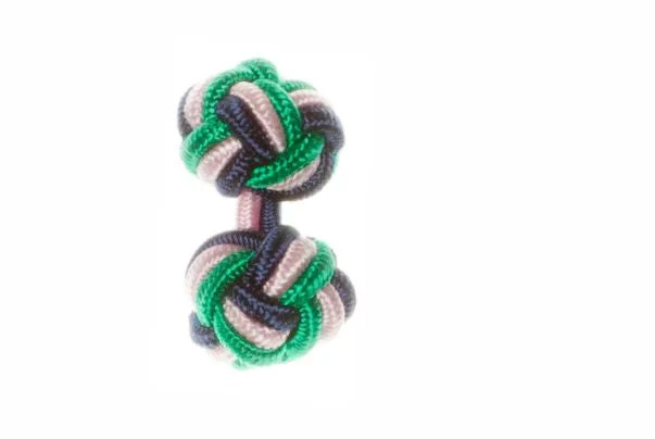 Best cufflinks with intricate craftsmanship for a high-quality, durable finish-Navy Blue, Green & Pink Cuffknots