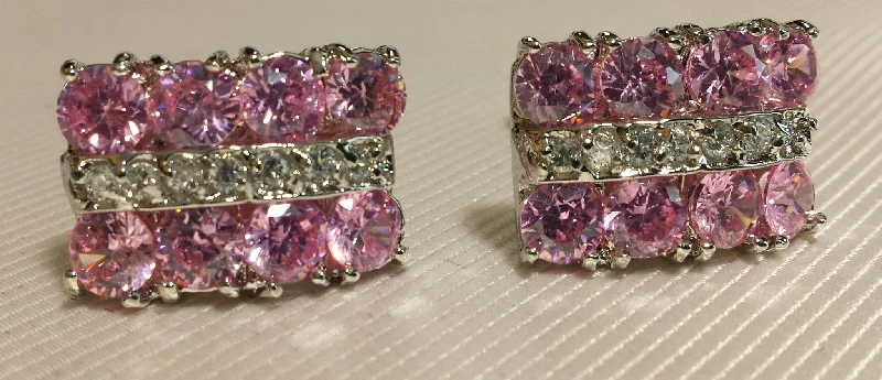 Best cufflinks with customizable monograms for a unique and personal gift-Pink Crystal Cufflinks