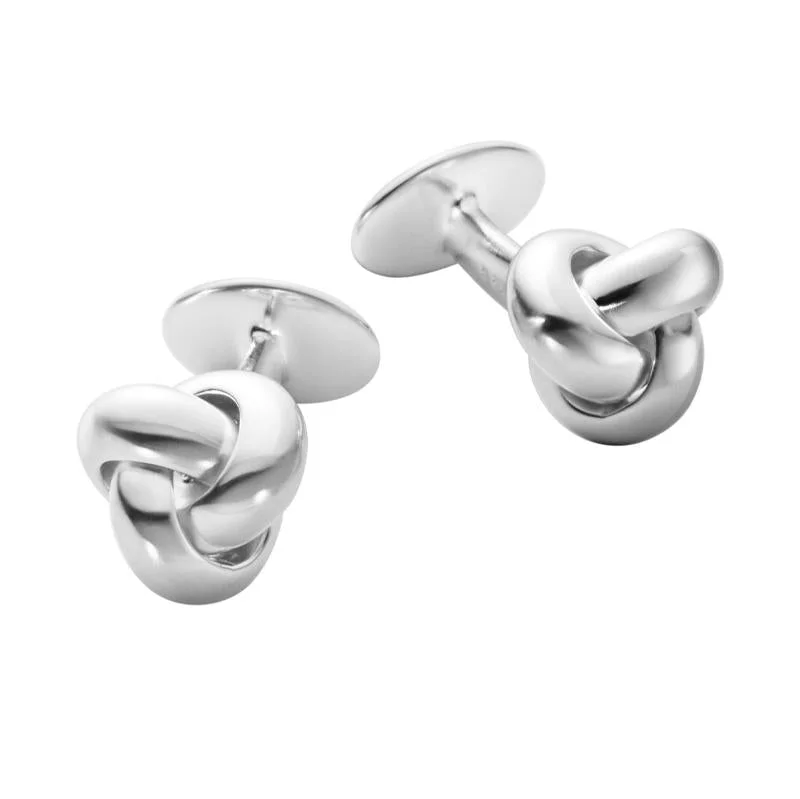 Cufflinks with nautical themes for a coastal and maritime-inspired accessory-Georg Jensen Men's Classic Sterling Silver Knot Cufflinks