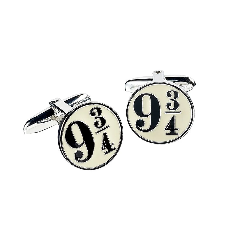 Stylish cufflinks with modern geometric designs for a contemporary fashion statement-Official Harry Potter Sterling Silver Enamelled Platform 9 3/4 Cufflinks