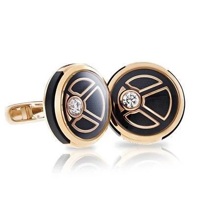 Best cufflinks with vintage cufflinks box for a complete and elegant gift set-Faberge Visionnaire 18ct Rose Gold Diamond Cufflinks