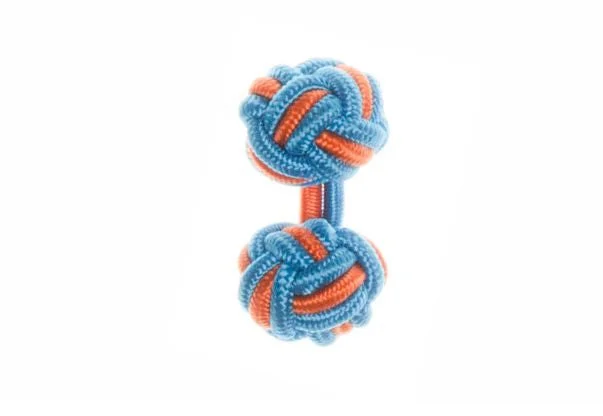 Stylish cufflinks with modern geometric designs for a contemporary fashion statement-Electric Blue & Orange Cuffknots