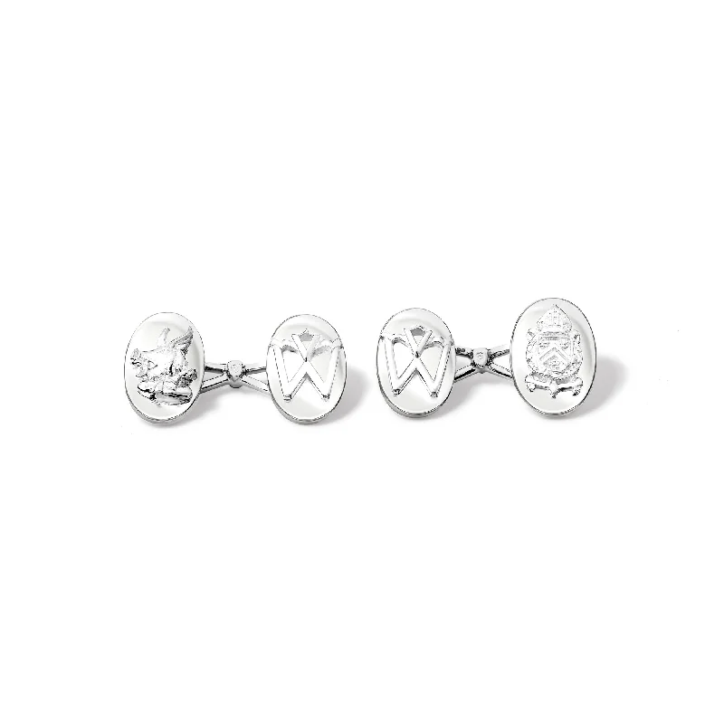 Best cufflinks for formal events with timeless designs in classic silver and gold-Winchester College Trusty Servant Double Ended Cufflinks Silver