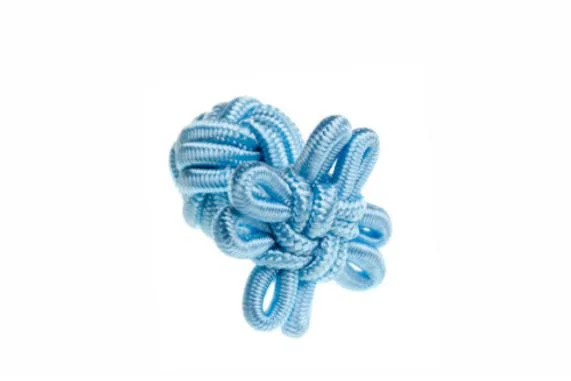 Cufflinks with solid gold for a luxurious and timeless accessory-Sky Blue Flower Shaped Cuffknots