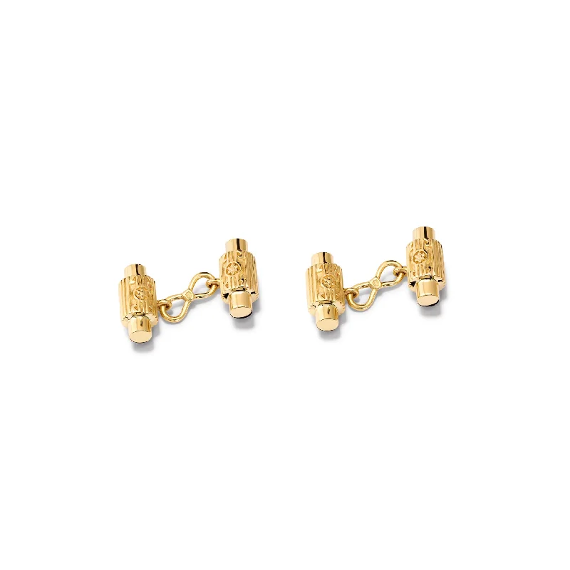 Best cufflinks with pearl inlays for a classy and elegant style-Teatro Massimo Double Ended Cufflinks Yellow Gold