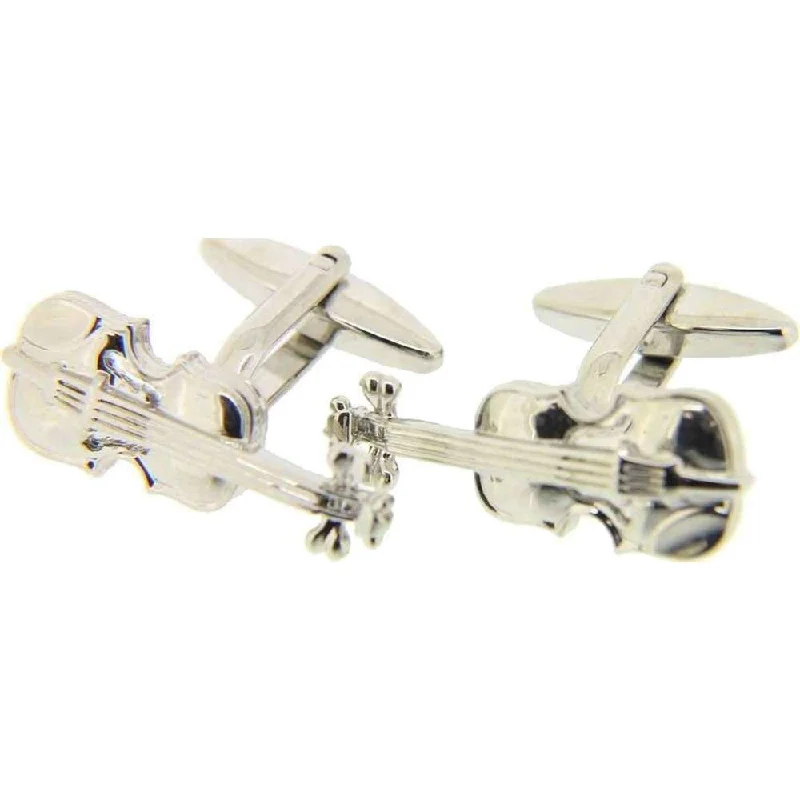 Cufflinks with artistic designs for a one-of-a-kind accessory-Silver Violin Cufflinks