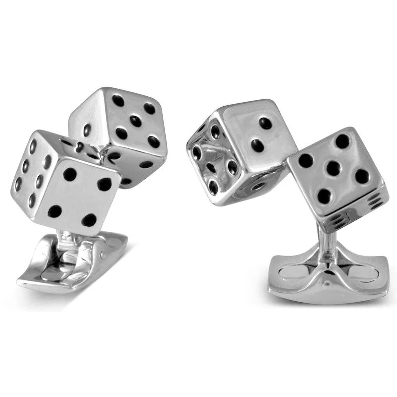 Best cufflinks with gemstone and metal inlays for a colorful and eye-catching design-Deakin & Francis Cufflinks Dice