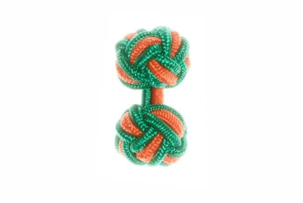 Best cufflinks with geometric shapes for a modern and artistic touch-Green & Orange Cuffknots