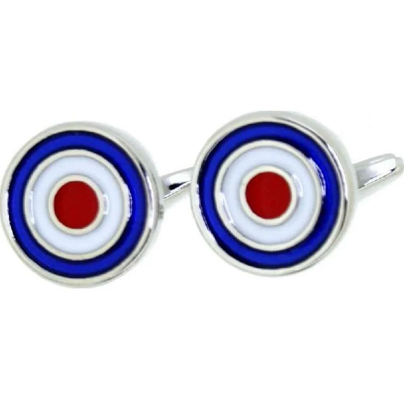 Best cufflinks for the office with simple yet stylish designs for business attire-Blue Enamel RAF Roundels Cufflinks