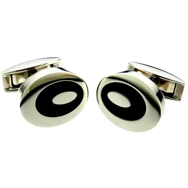 Elegant cufflinks with unique designs for a stylish and sophisticated look-Titanium Oval Cufflinks