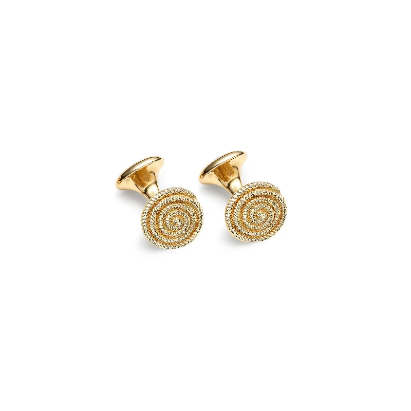 Best cufflinks with a polished gold finish for a luxurious and timeless look-Basket Single Ended Cufflinks Yellow Gold