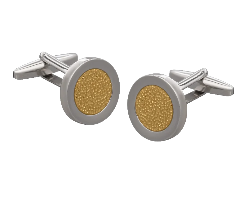 Best cufflinks for casual wear with subtle designs for a relaxed yet stylish look-Hammered Metal Gold Centred Cufflinks