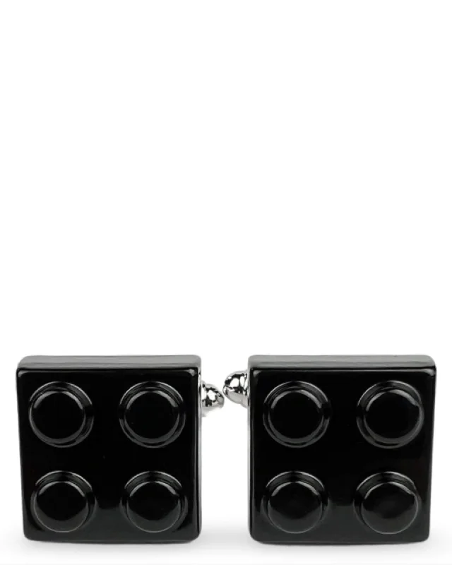 Best cufflinks with intricate craftsmanship for a high-quality, durable finish-DÉCLIC Brick Cufflink - Black