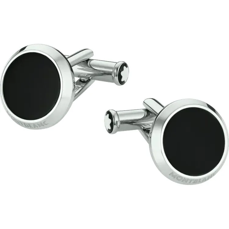 Cufflinks with customized initials for a personalized touch and meaningful gift-Montblanc Cufflinks Meisterstuck Black Onyx