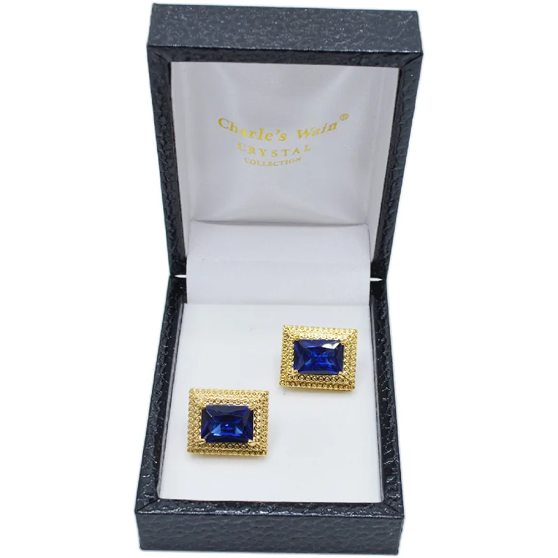 Best cufflinks with gemstone inlays for a colorful and stylish finish-GOLD CUFFLINK WITH STONE