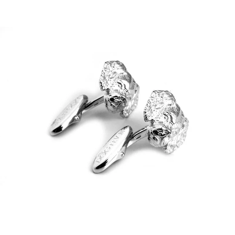 Cufflinks with classic round designs for a versatile and timeless accessory-Dog Fever Sterling Silver Cavalier King Charles Spaniel Muzzle Cufflinks