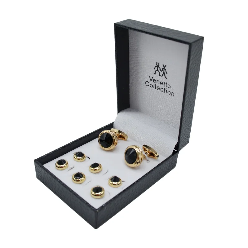 Best cufflinks with multicolored stones for a bold and vibrant appearance-CUFFLINK SET - CUFFLINK & TUXEDO SHIRT BUTTONS SET