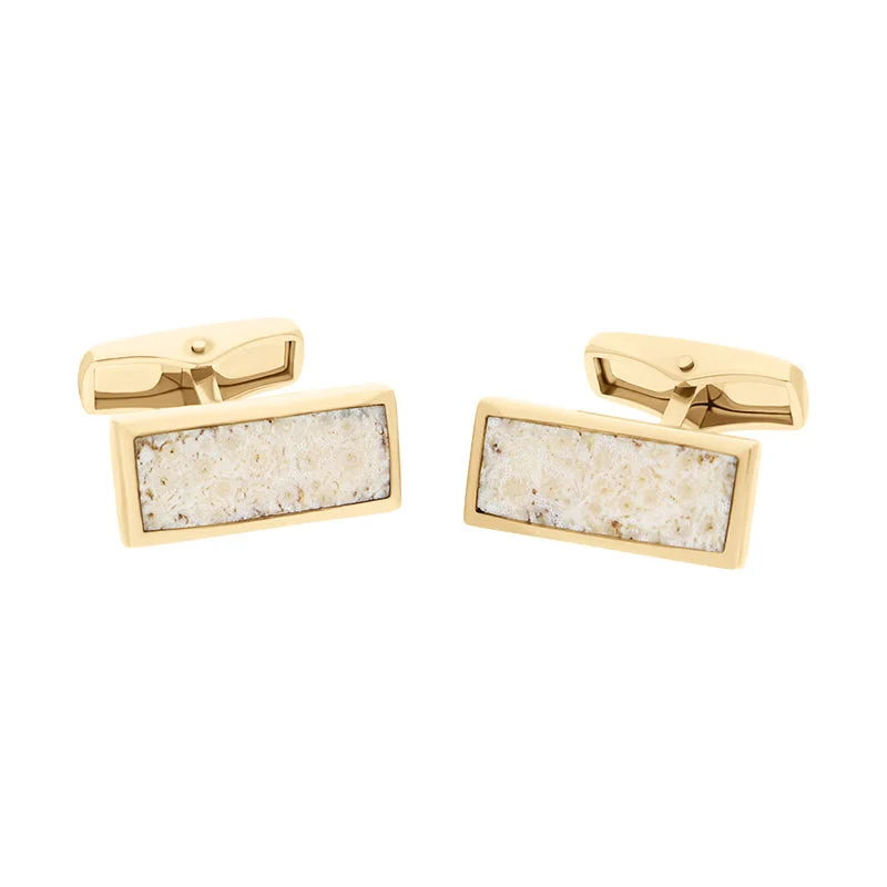 Cufflinks with angular designs for a modern and stylish look-9ct Yellow Gold Coquina Slim Oblong Cufflinks