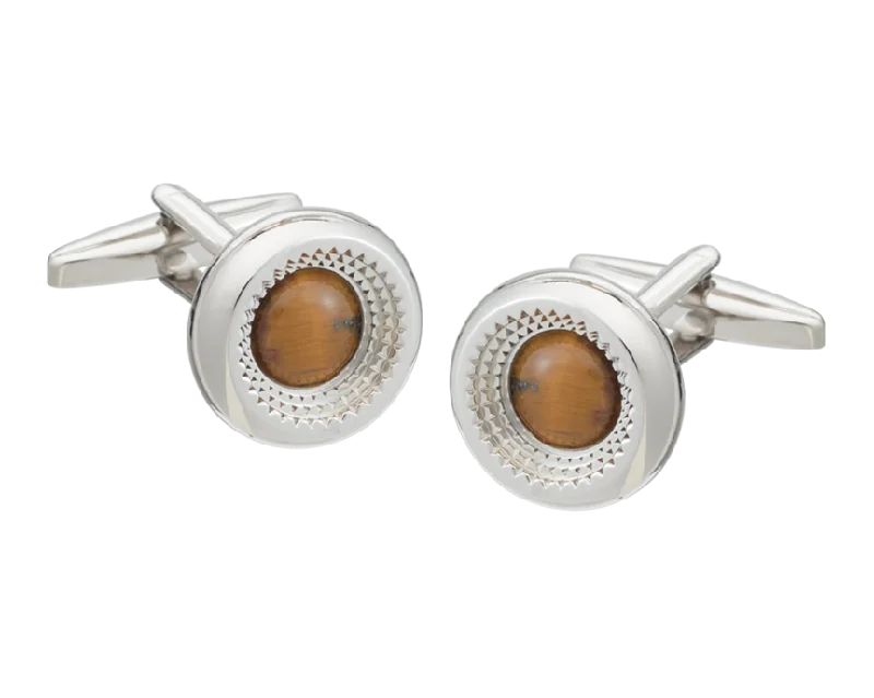 Best cufflinks with round designs for a classic, versatile look-Centre Of Attention Tiger Eye Cufflinks