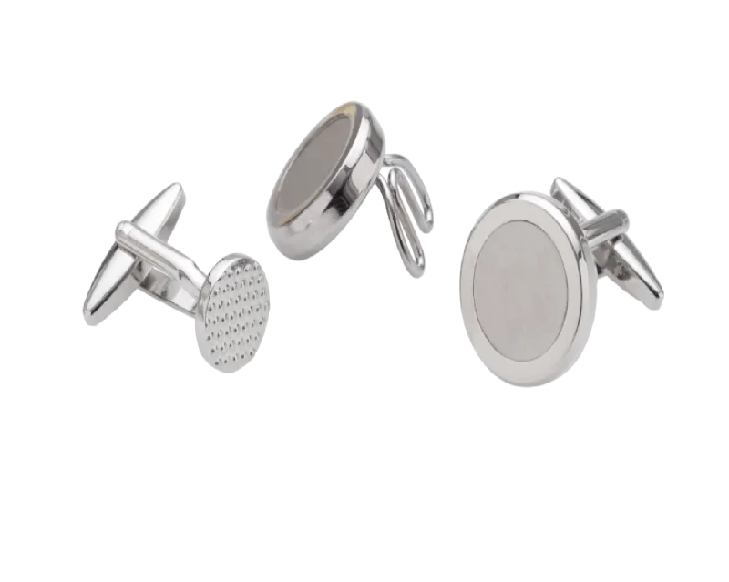 Cufflinks with animal prints for a bold and fashionable accessory-The Multifacet 3 in 1 Metal Button Cover Cufflinks