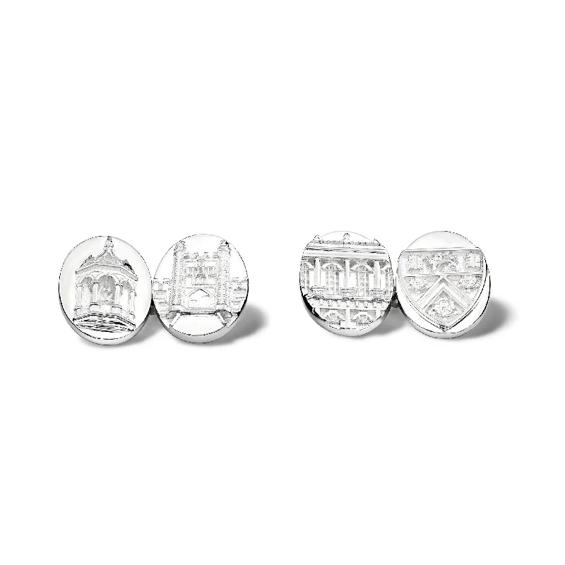 Best cufflinks with modern minimalist designs for a chic, subtle style-Trinity College Cambridge Double Ended Cufflinks Silver