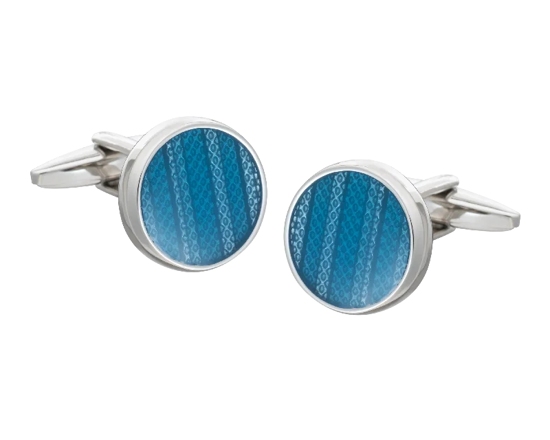 Best cufflinks with etched floral patterns for an elegant and sophisticated design-Blue Marvell'O'us Cufflinks