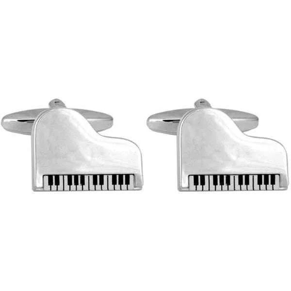 Best cufflinks for luxury gifts with high-quality materials and craftsmanship-Silver Grand Piano Cufflinks