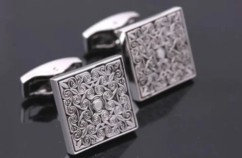 Best cufflinks with durable enamel finishes for long-lasting wear and vibrant color-Square Silver Cufflinks