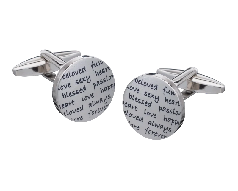 Best cufflinks with vintage cufflinks case for a stylish presentation and storage-Words of Love Cufflinks