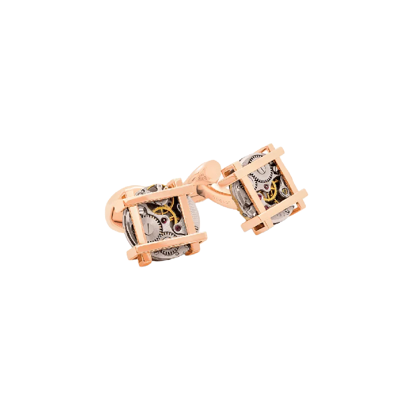 Best cufflinks for formal shirts with refined designs and premium materials-Tateossian Frame Vintage Skeleton cufflinks in rose gold plated stainless steel