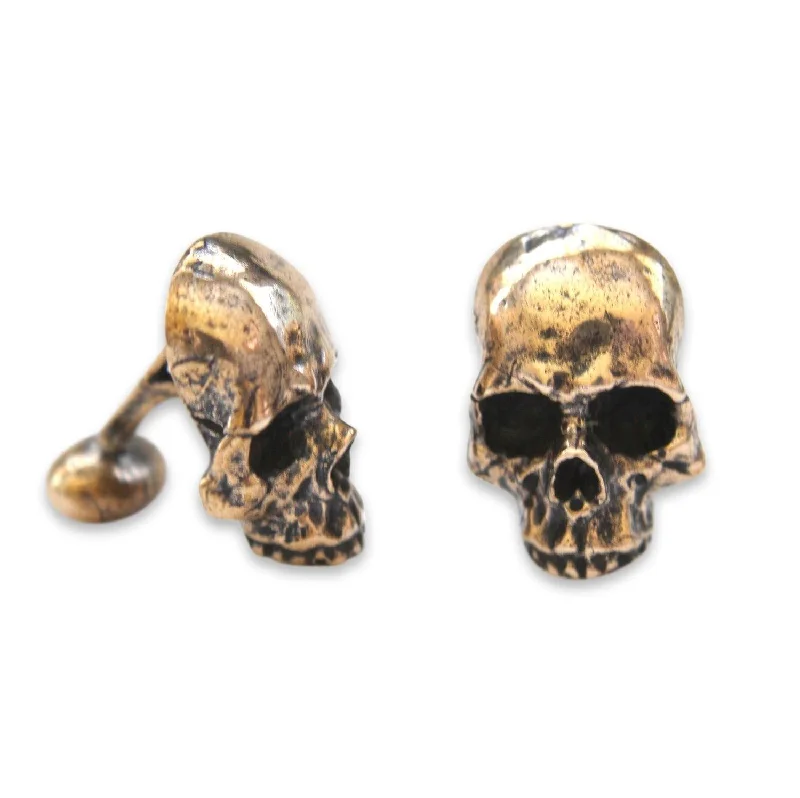 Cufflinks with abstract designs for a modern and artistic fashion statement-Human Skull Cuff Links