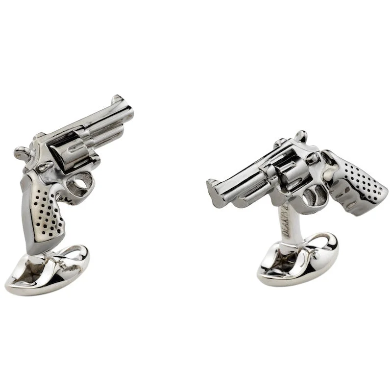 Cufflinks with classic round designs for a versatile and timeless accessory-Deakin & Francis Cufflinks Revolver Gun