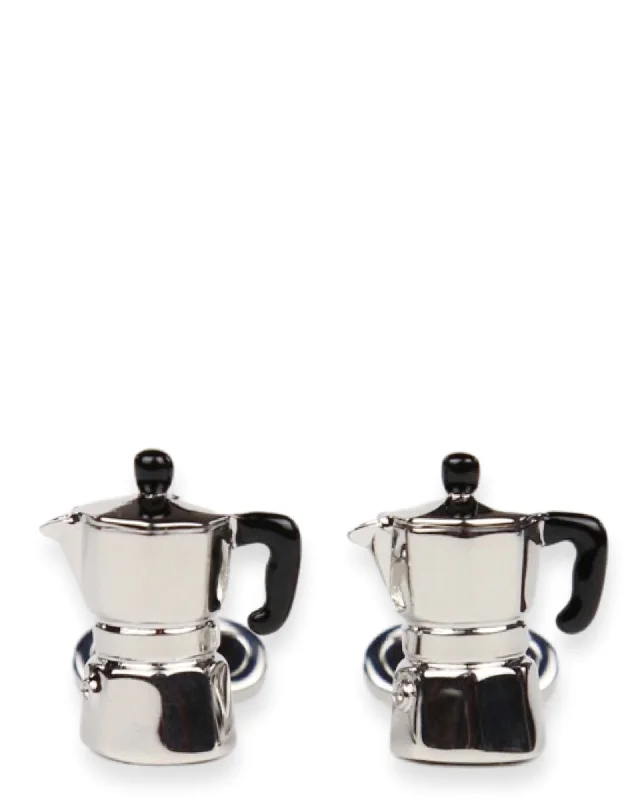 Cufflinks with luxury enamel inlays for a polished and vibrant appearance-DÉCLIC Coffee Pot Cufflink