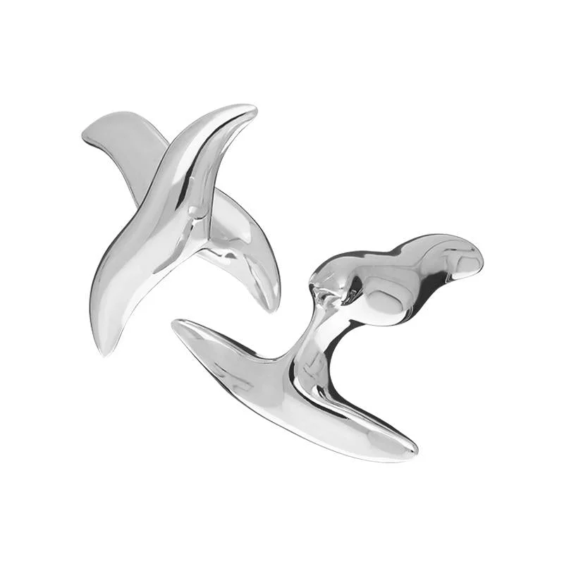 Cufflinks with luxury enamel inlays for a polished and vibrant appearance-Sarah Jordan Sterling Silver Zig Zag Cufflinks