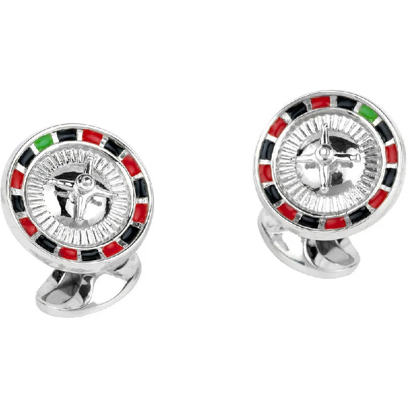 Best cufflinks with gold inlays for a luxurious and refined finish-Deakin & Francis Cufflinks Roulette Wheel