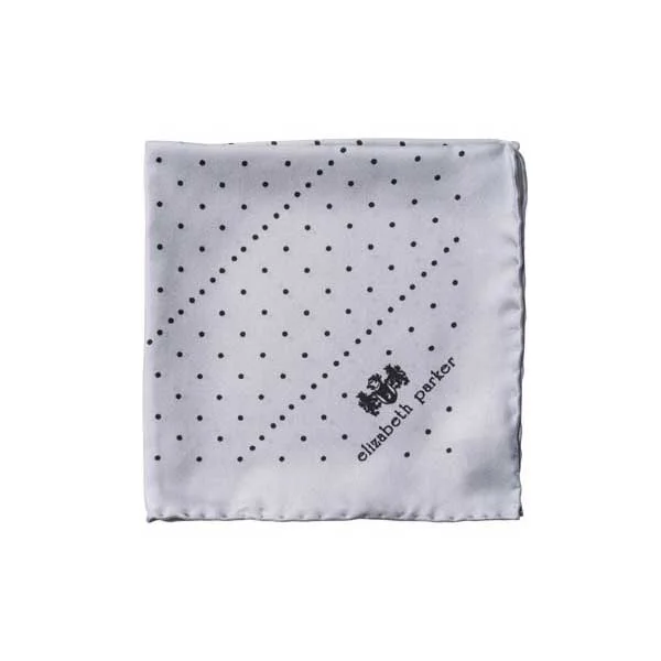 Best cufflinks with modern minimalist designs for a chic, subtle style-Grey Multi Dotty Silk Pocket Square