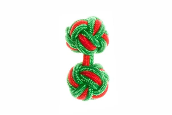 Best cufflinks with spherical designs for a playful and stylish twist-Green & Red Cuffknots