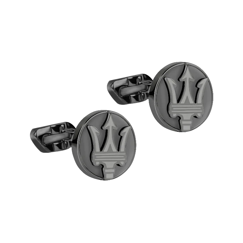 Best cufflinks with sterling silver finishes for a refined and sophisticated style-Maserati Hematite Gunmetal Cufflinks