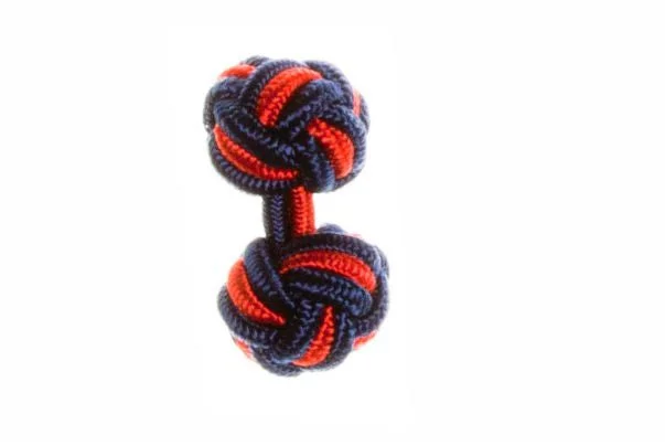 Best cufflinks with gemstone inlays for a colorful and stylish finish-Navy Blue & Red Cuffknots