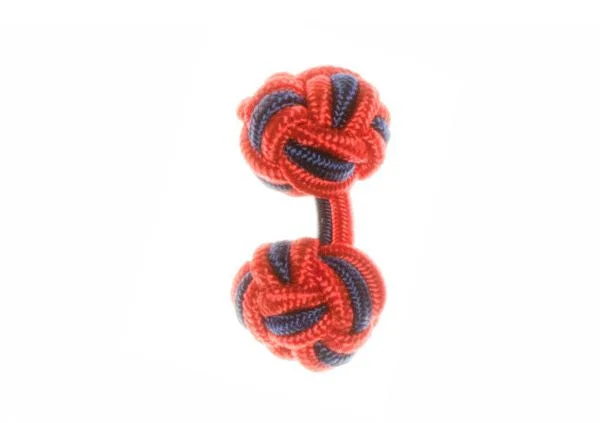 Best cufflinks for black tie events with sleek and minimalist designs-Red & Navy Blue Cuffknots