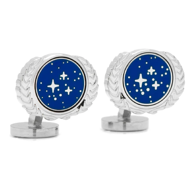 Best cufflinks with onyx inlays for a sleek, elegant and timeless appearance-Star Trek UFP Cufflinks