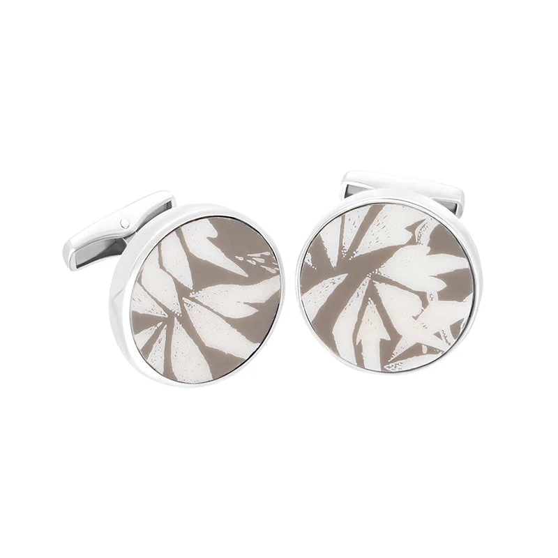 Best cufflinks with geometric shapes for a modern and artistic touch-Sterling Silver Royal Crown Derby Grey Cufflinks D